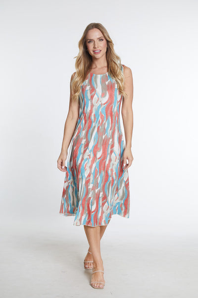 Scoop Neck Tank Dress - Abstract Multi