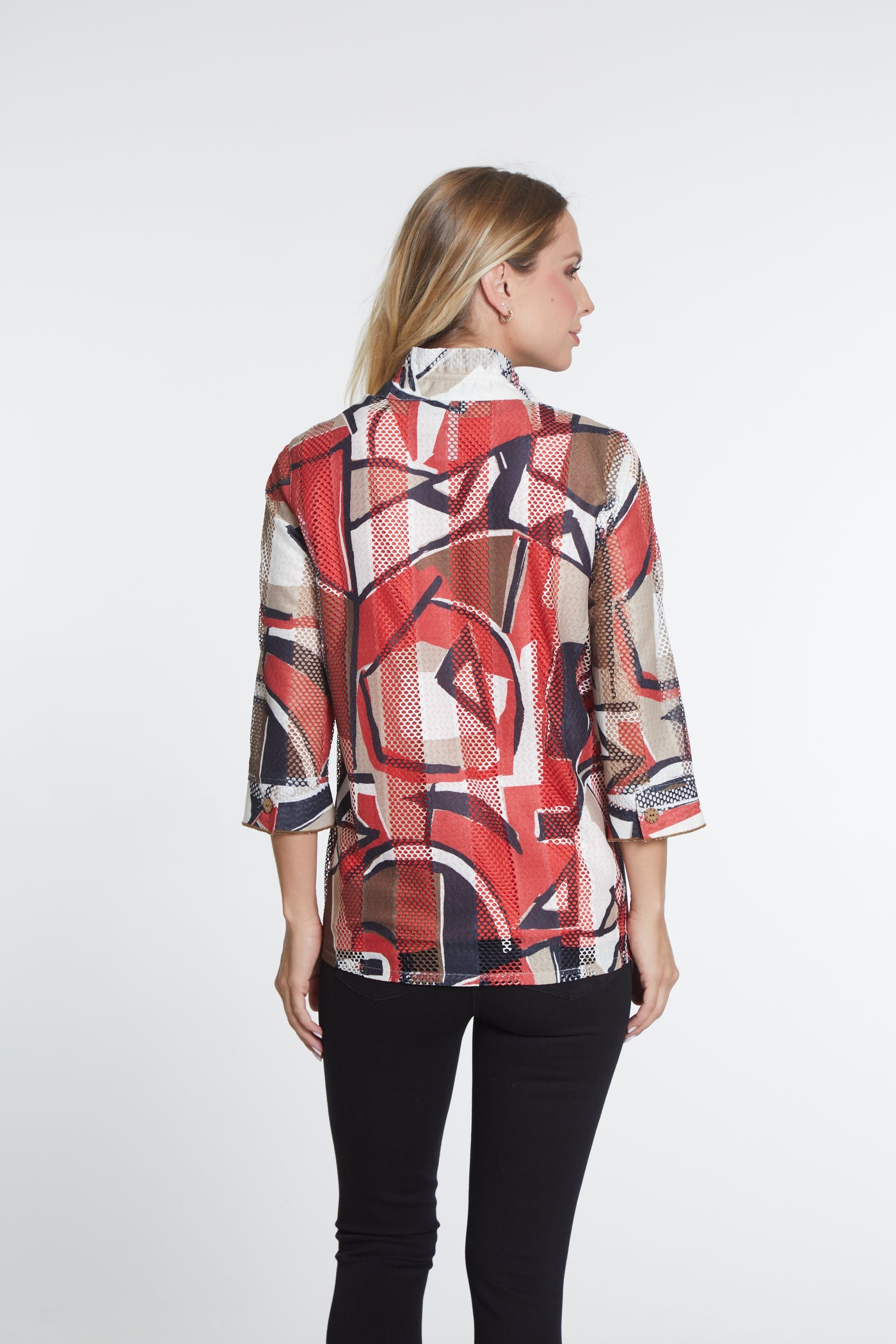 Wire Collar Print Jacket - Multi