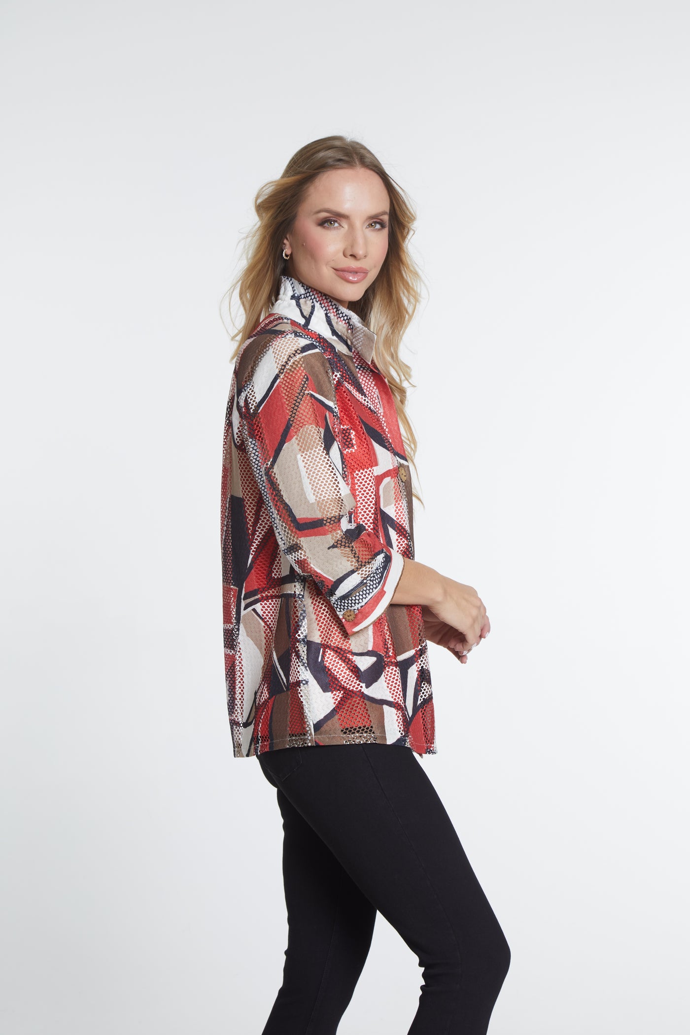 Wire Collar Print Jacket - Multi