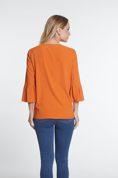 Solid Woven Top - Rust