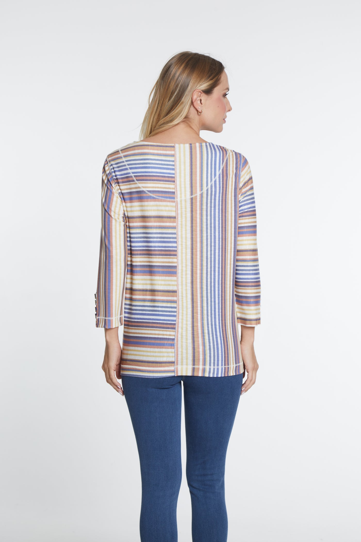 Multi-Stripe Slub Knit Top - Multi