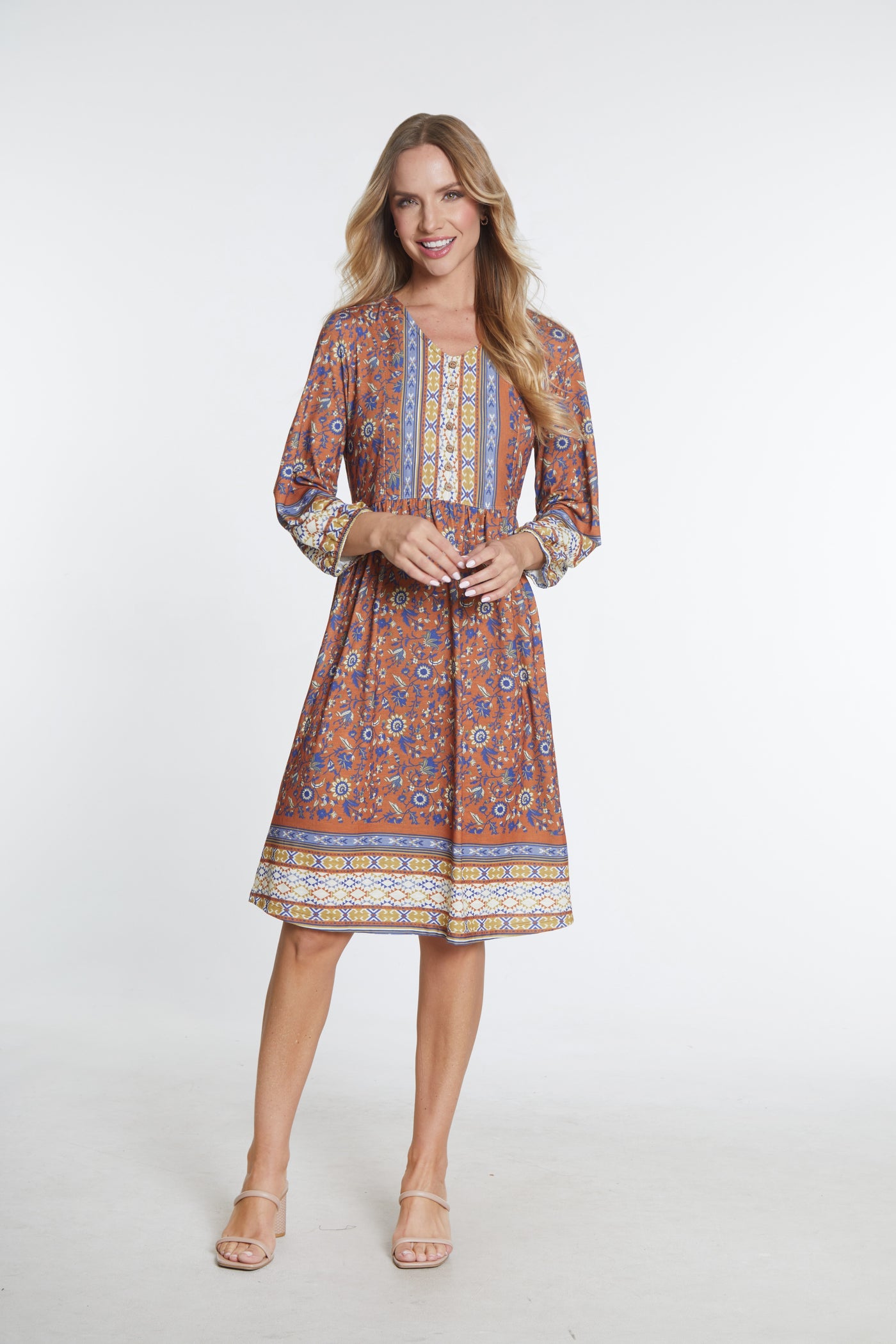 Print Slub Knit Dress - Women's - Multi