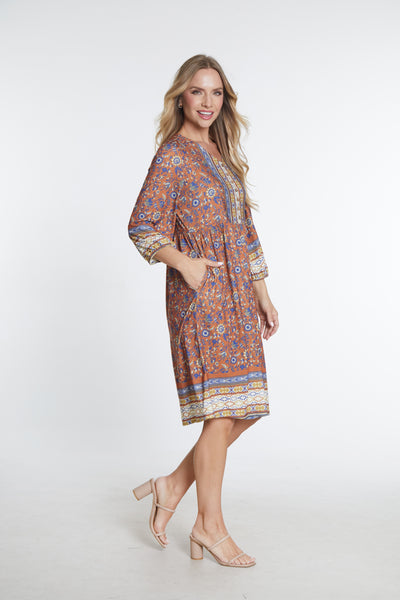 Print Slub Knit Dress - Women's - Multi