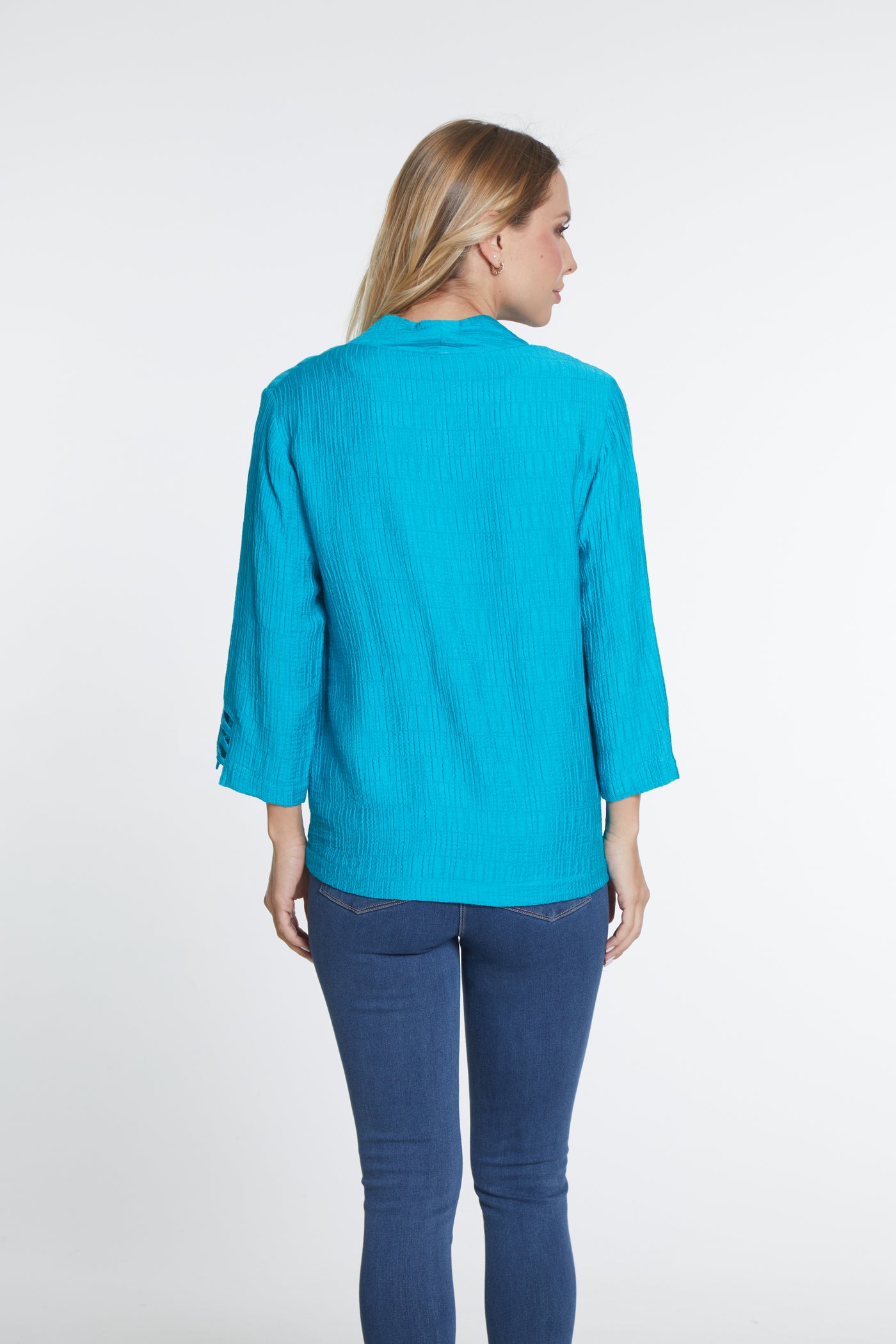 Ladder Strap Sleeve Jacket - Women's - Peacock