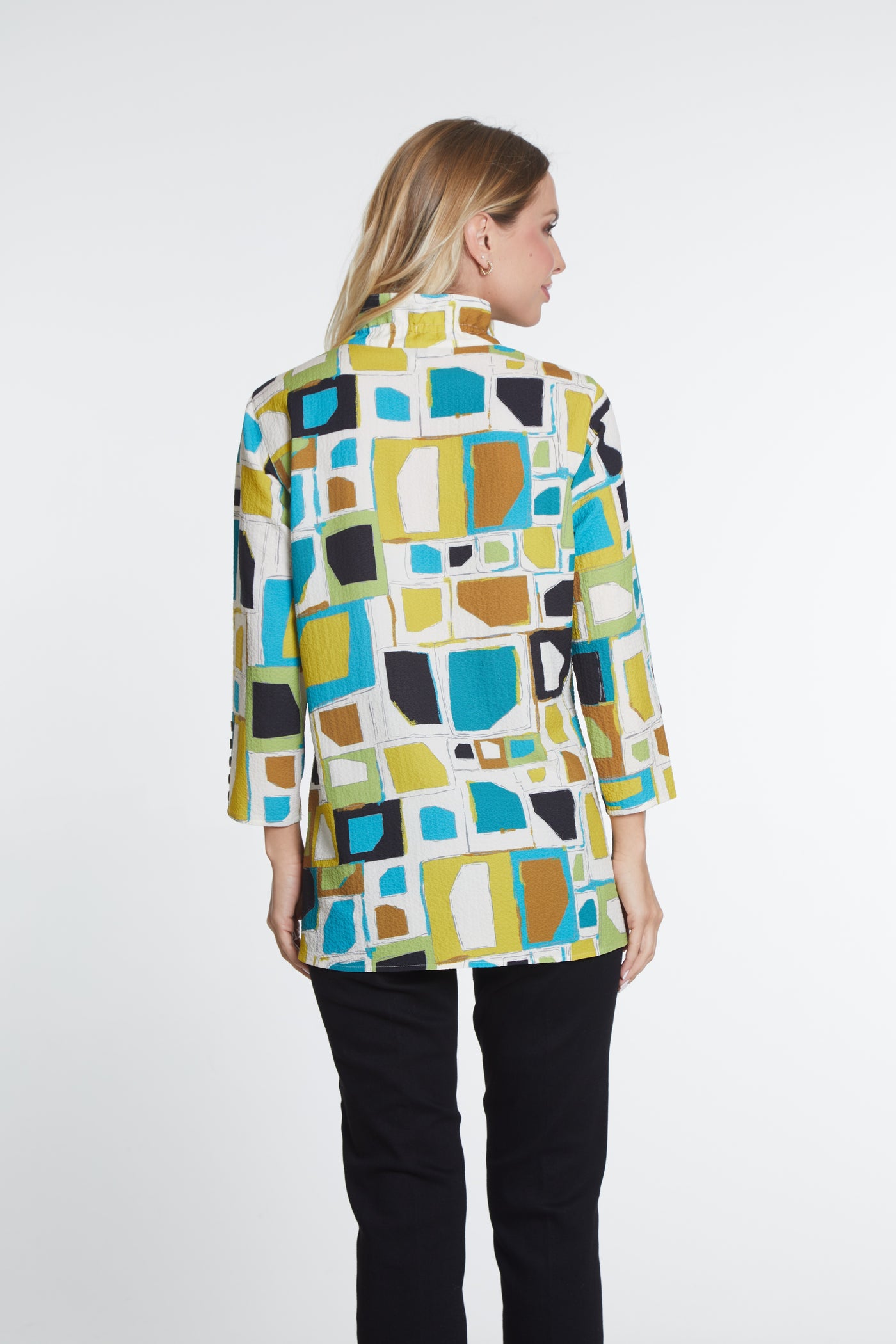 Wire Collar Print Shirt - Women's - Multi