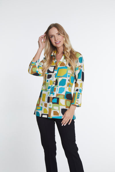 Wire Collar Print Shirt - Multi