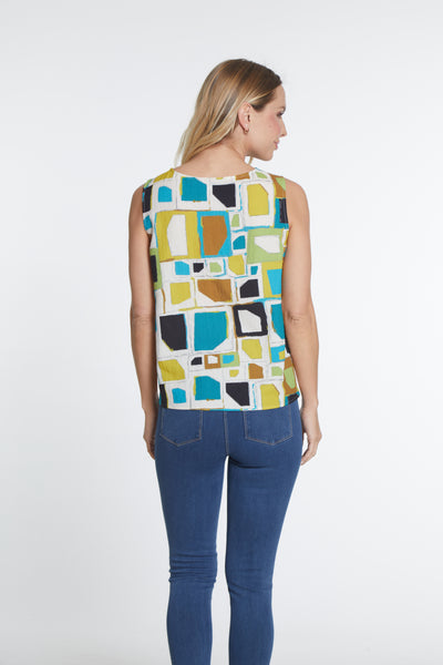 Jewel Neck Print Tank - Multi