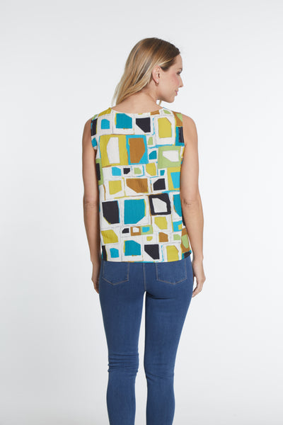 Jewel Neck Print Tank - Women's - Multi