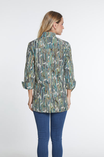 Print Embroidered Woven Shirt - Multi