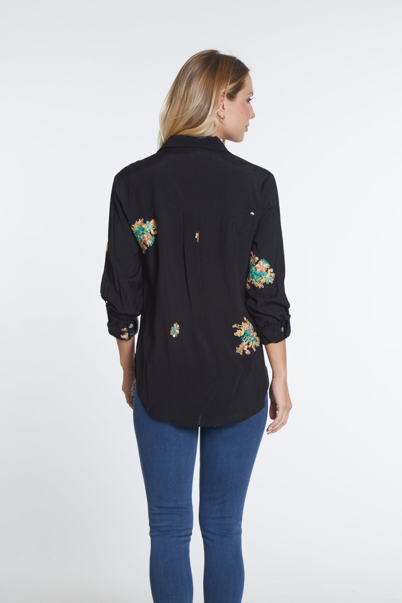 Embroidered Woven Shirt - Black