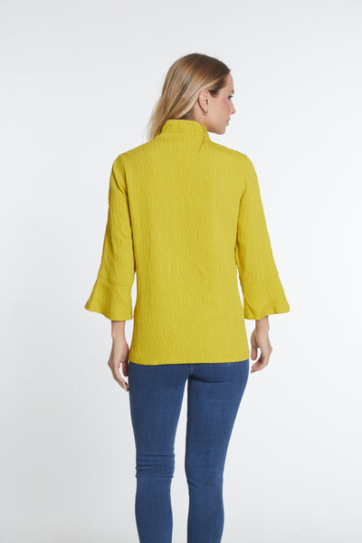 Flounce Sleeve Woven Jacket - Citron