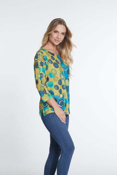 Print Slub Knit Top - Multi