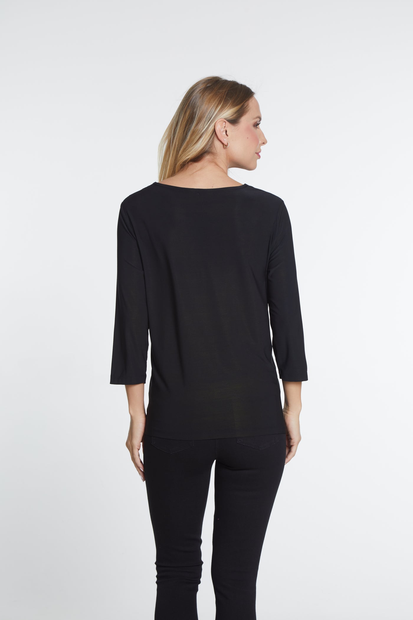 Drawstring Tie Front Top - Black