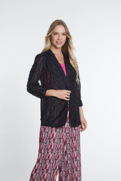 Shawl Collar Novelty Jacket - Women's - Black