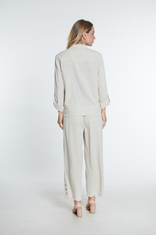 Elastic Waist Ankle Pant - Flax