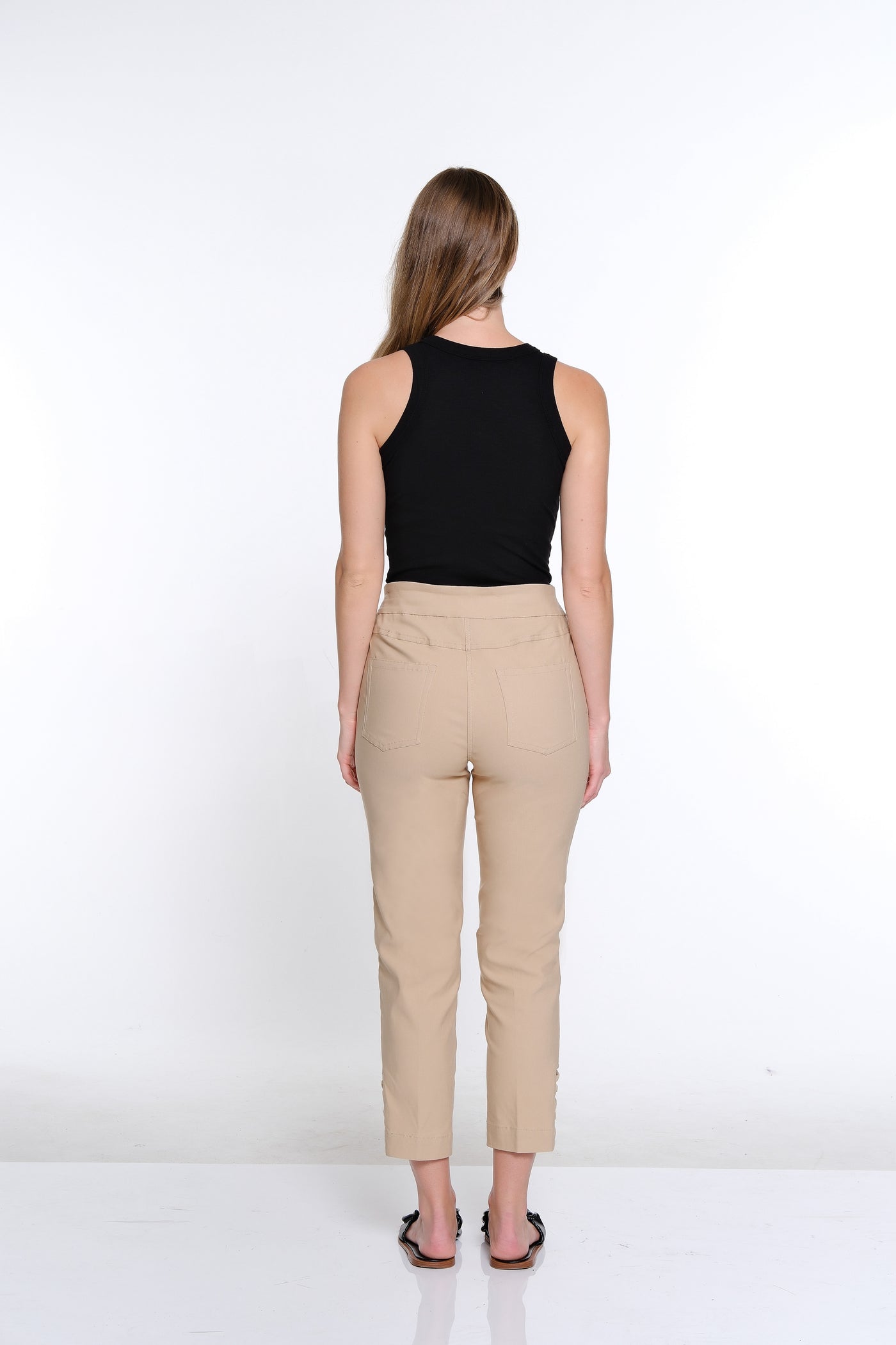 Ankle Pant w/ Strap Hem Vents - Khaki