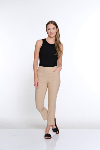 Ankle Pant w/ Strap Hem Vents - Khaki