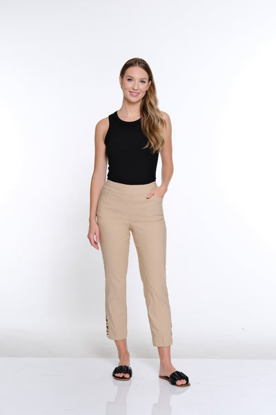 Ankle Pant w/ Strap Hem Vents - Khaki