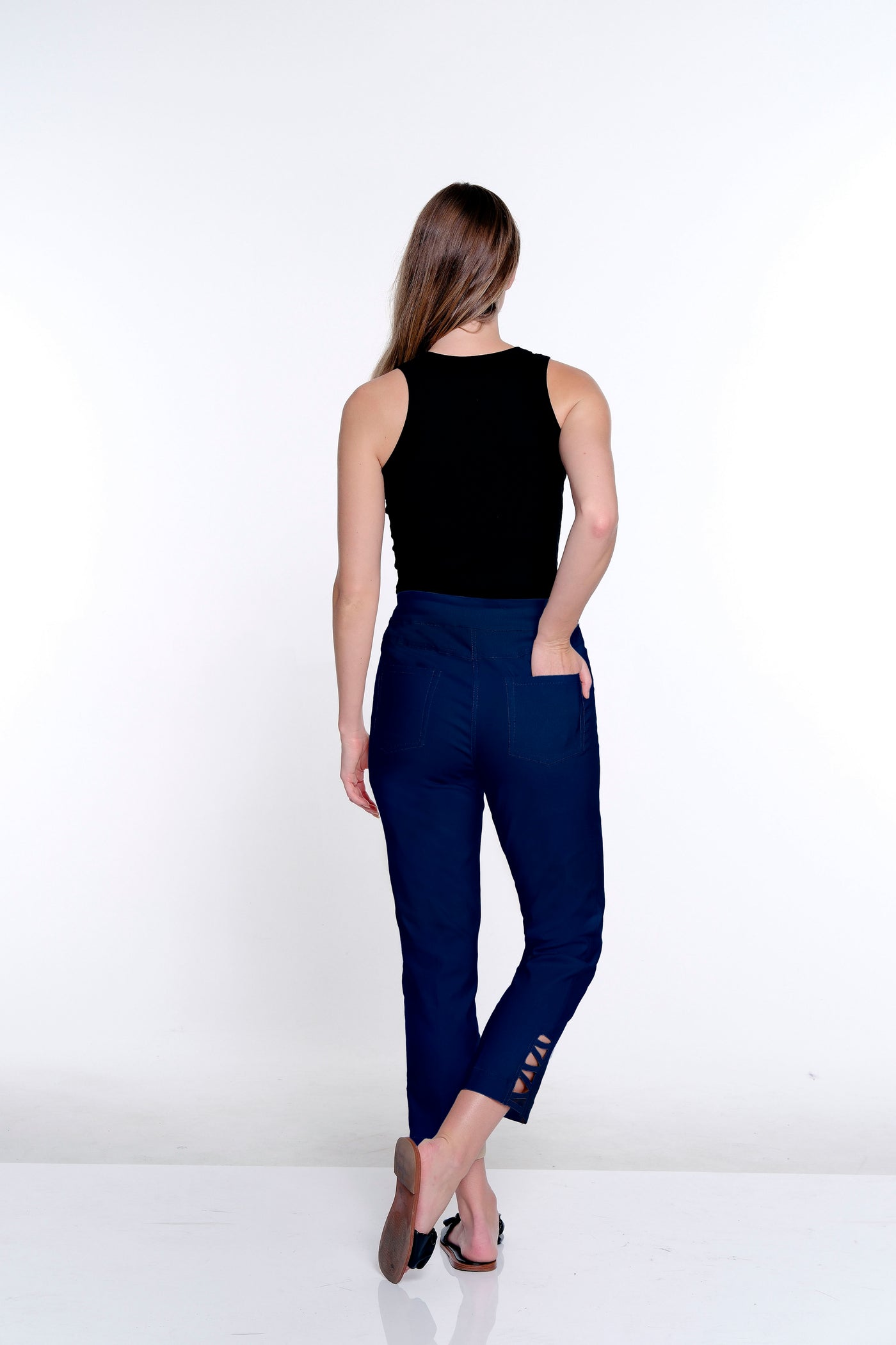 Plus Ankle Pant w/ Strap Hem Vents - Midnight