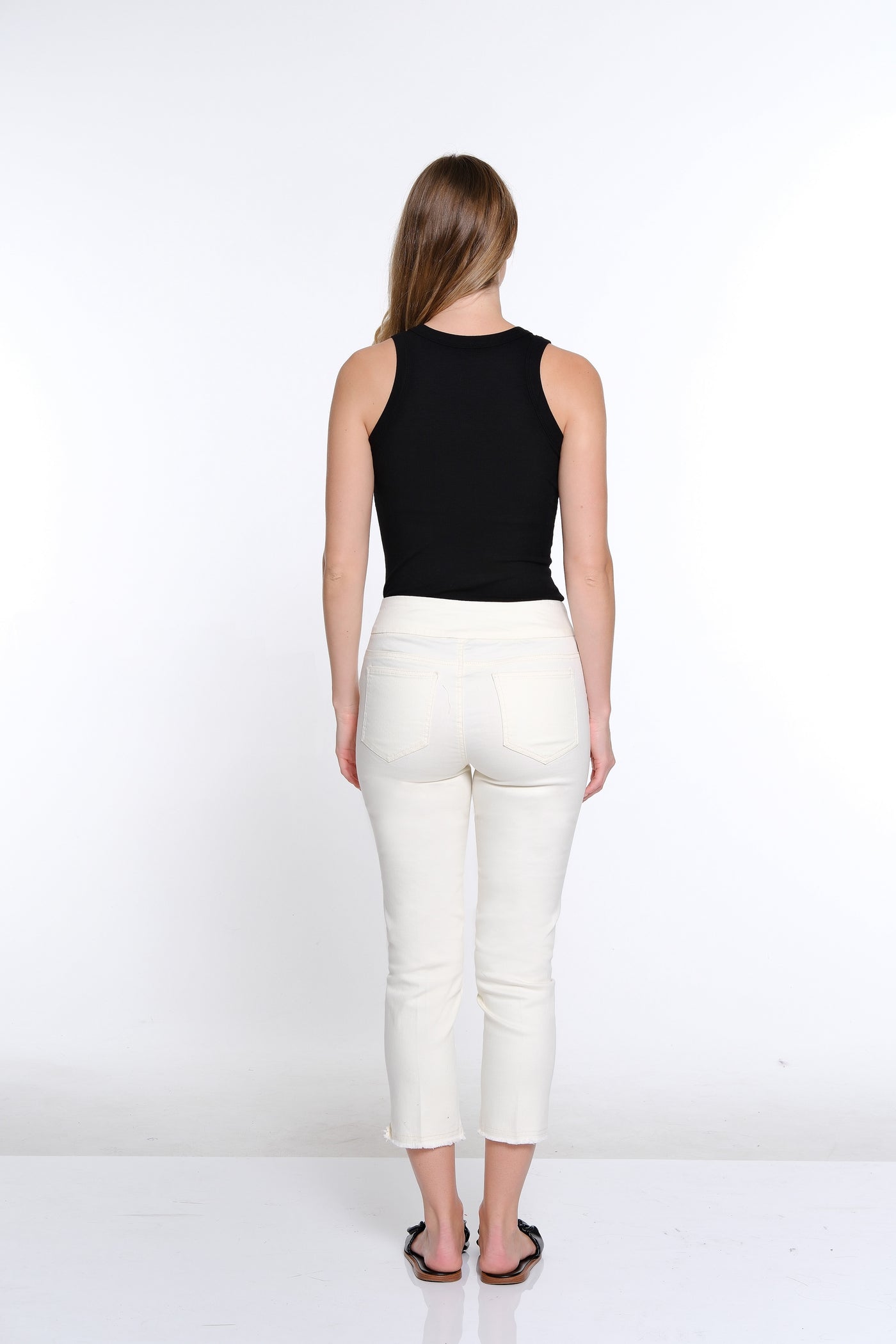 5 Pocket Ankle Jean- Ivory