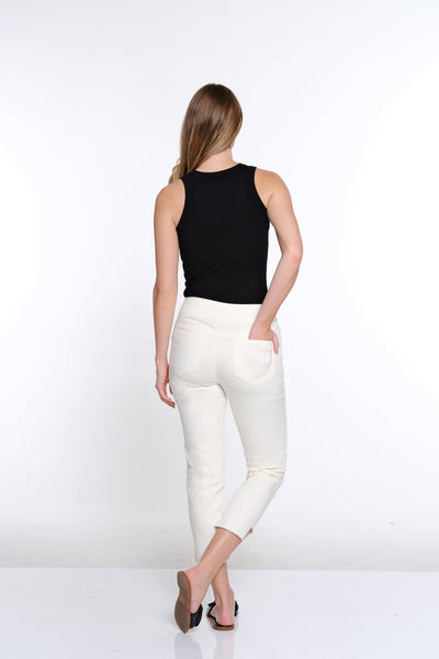 5 Pocket Ankle Jean- Ivory