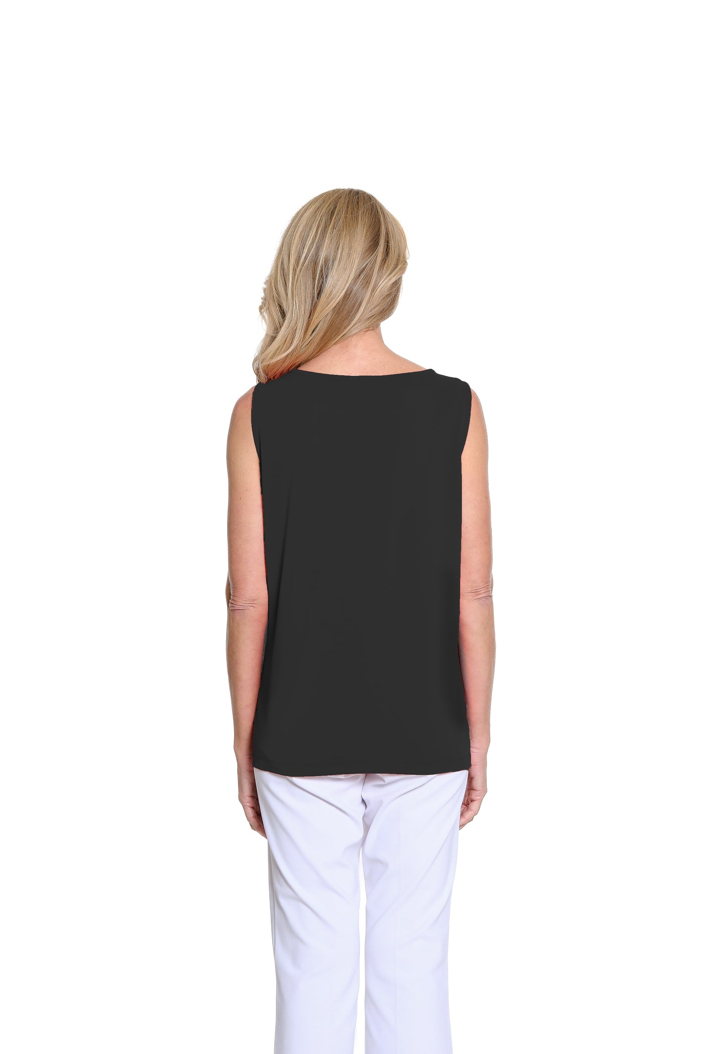 High Neck Tank Top - Black