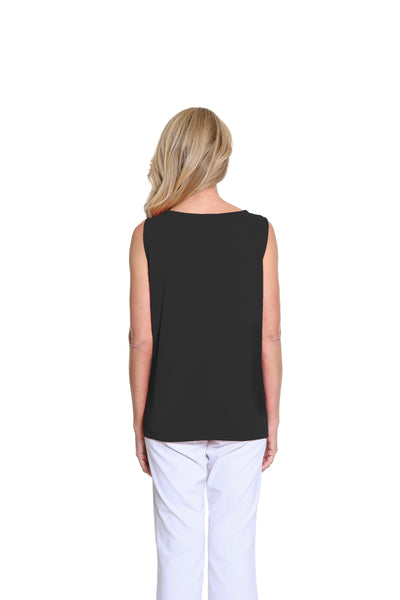 High Neck Tank Top - Black