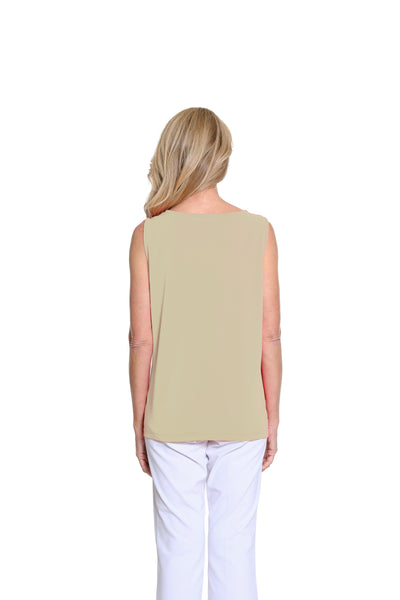 High Neck Tank Top - Petite - Light Khaki