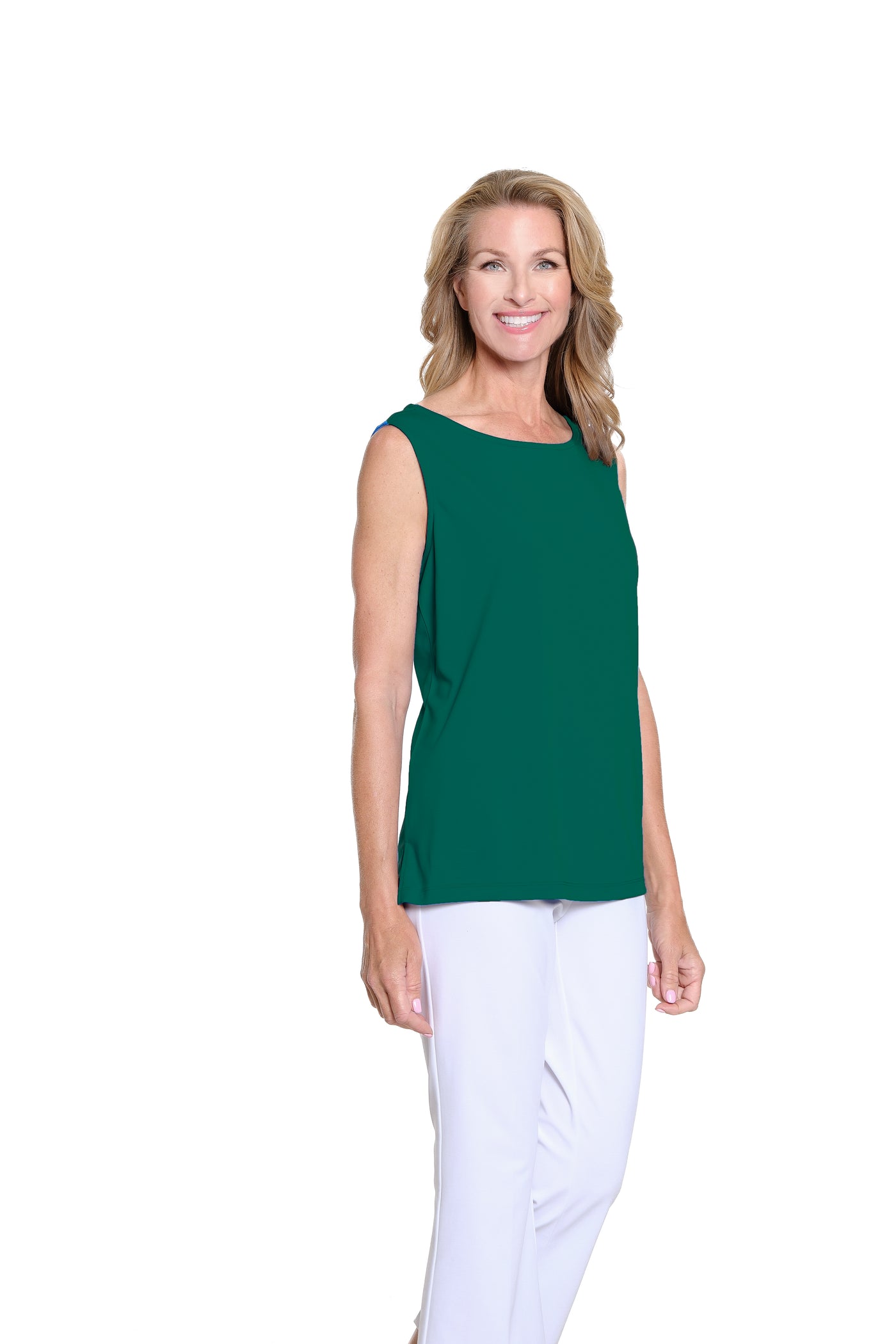 High Neck Tank Top - Plus - Deep Green