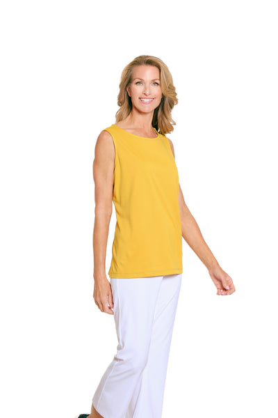 High Neck Tank Top - Saffron