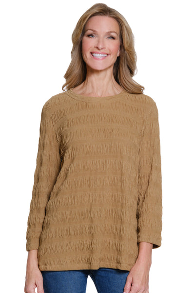 Solid Scoop Neck Knit Top - Plus - Tan