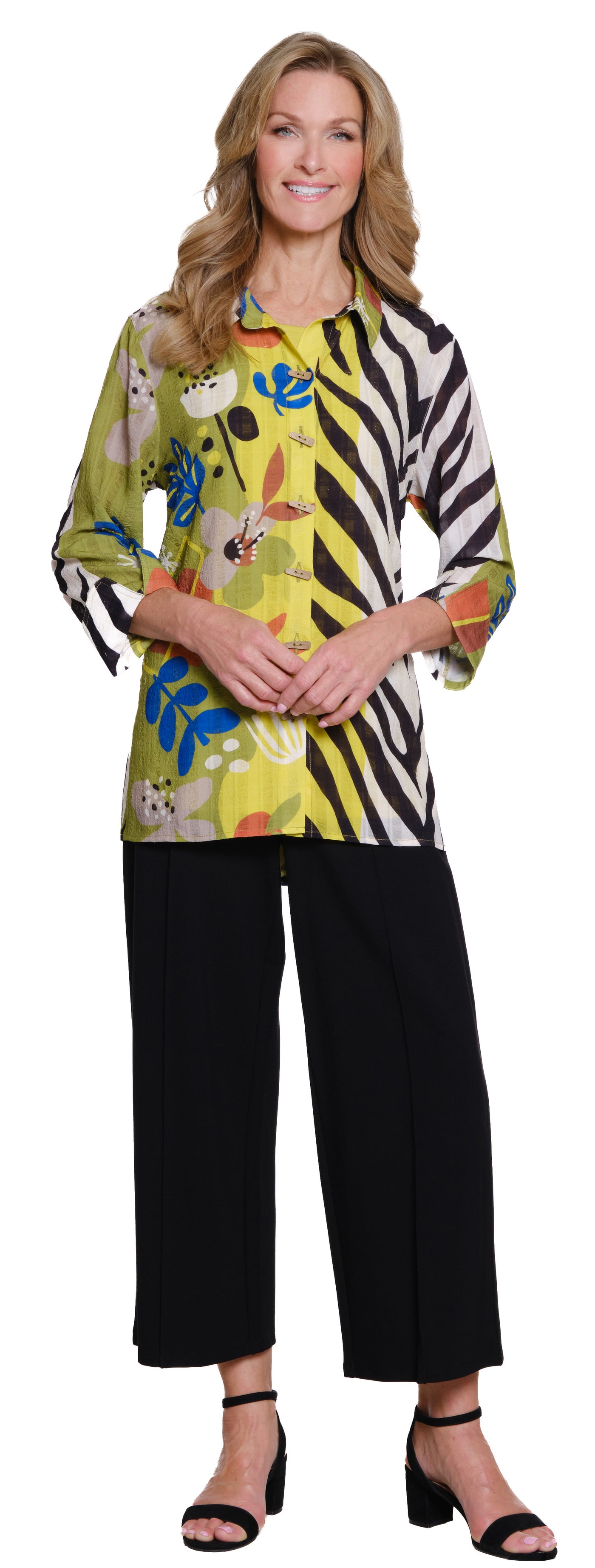 Printed Button-Front Shirt - Plus - Multi