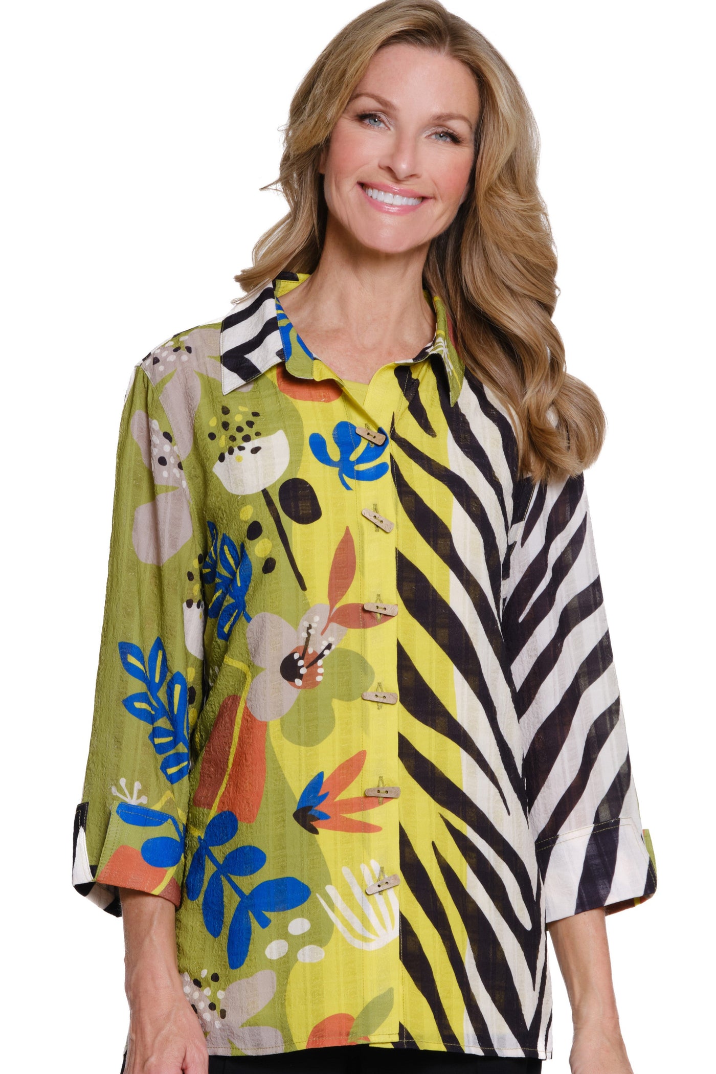 Printed Button-Front Shirt - Plus - Multi