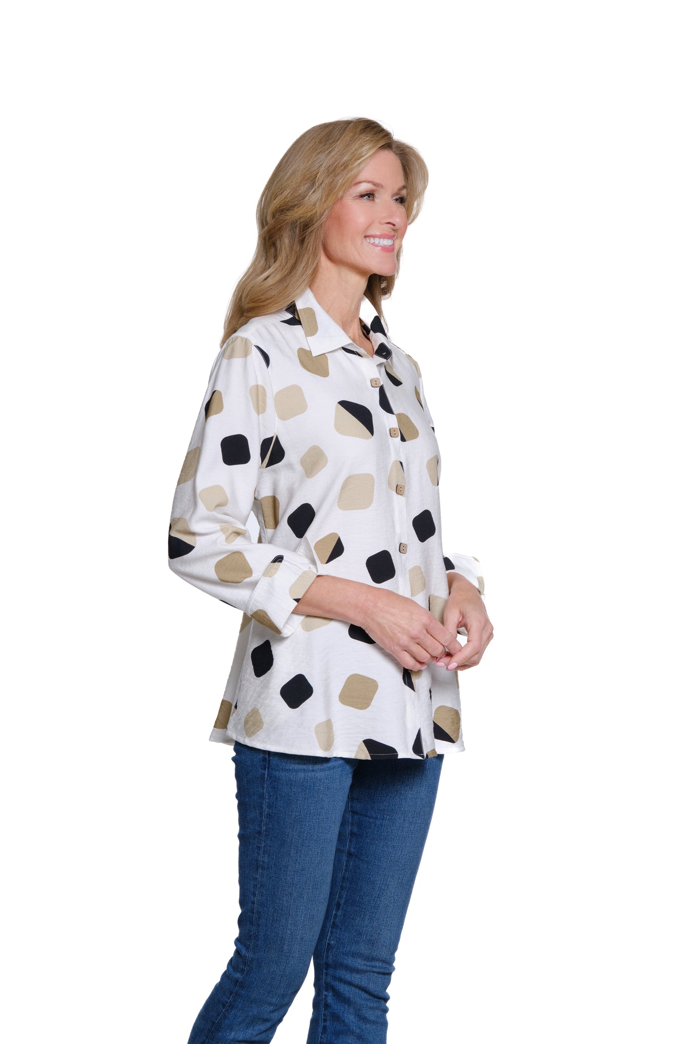 Button-Front Printed Woven Shirt - Multi