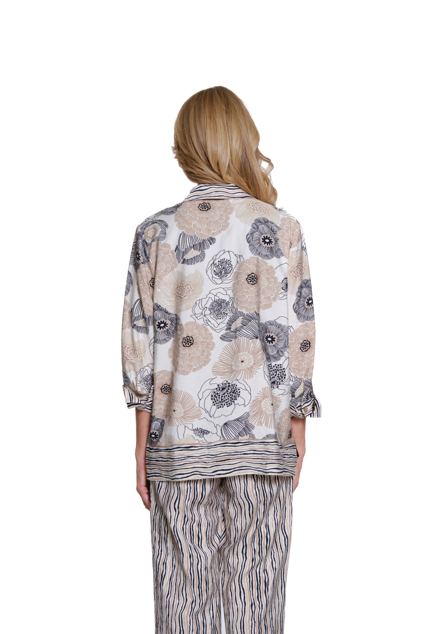 Crinkle Woven Shirt - Black Print