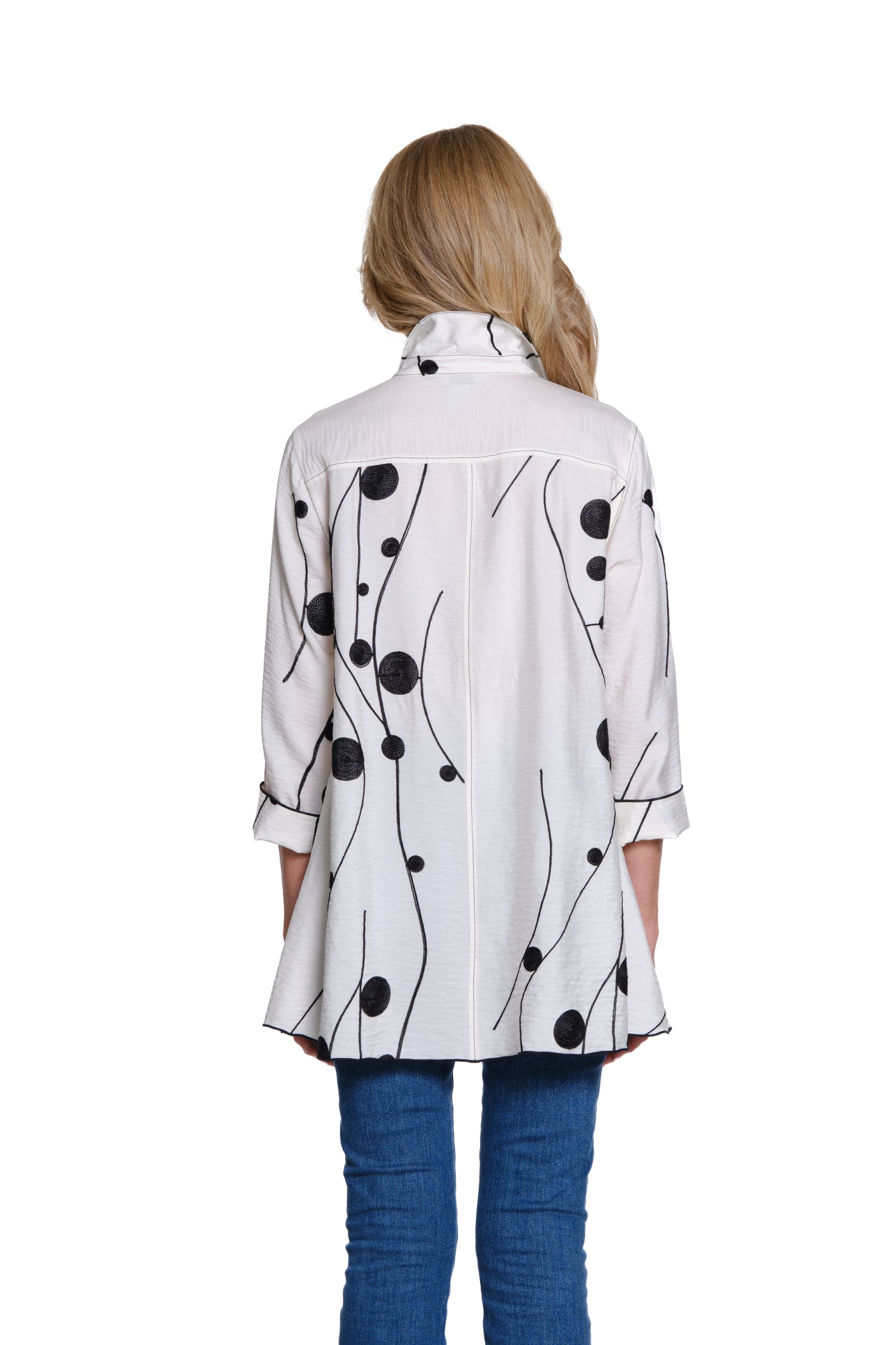 Embroidered Crinkle Woven Shirt - Soft Ivory