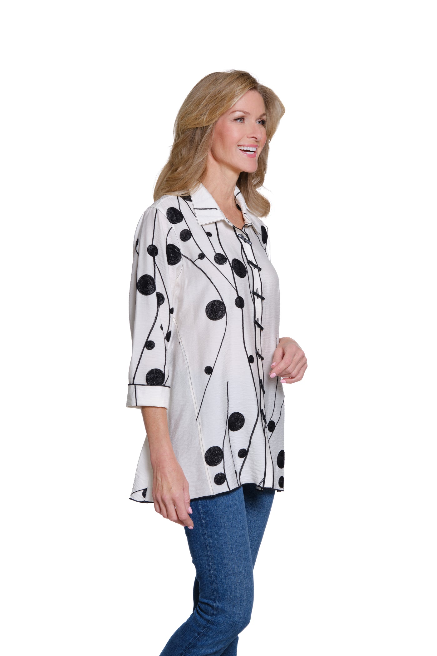 Embroidered Crinkle Woven Shirt - Soft Ivory