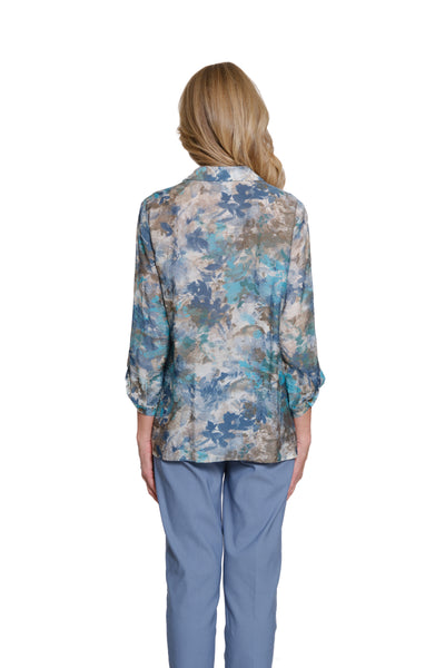 Printed Crinkle Woven Shirt - Petite - Multi