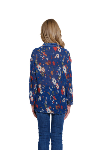 Pleated Printed Shirt - Multi