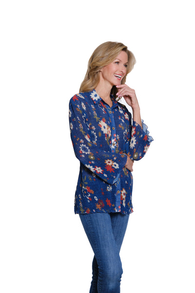 Pleated Printed Shirt - Multi