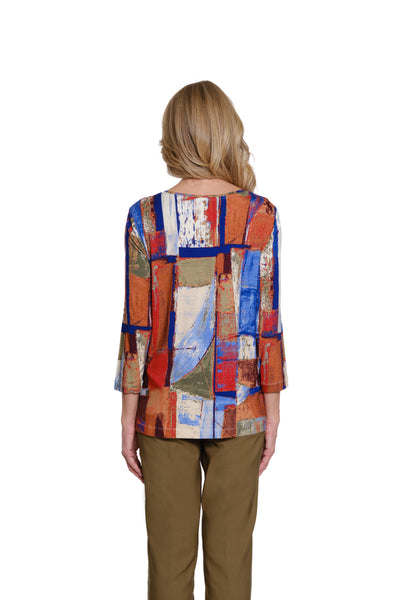 Embellished Print Knit Top - Petite - Multi