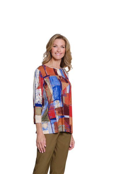 Embellished Print Knit Top - Petite - Multi