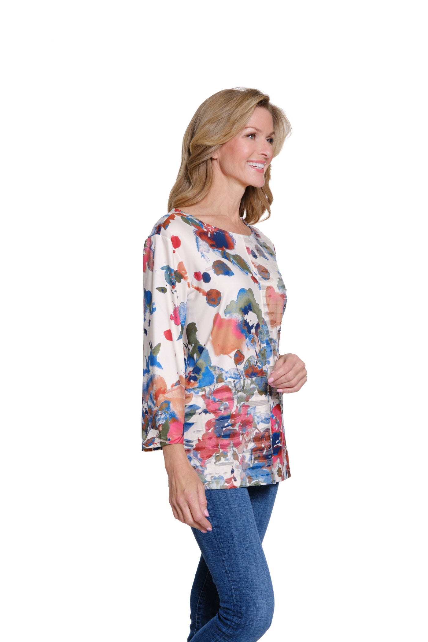 Mixed Media Knit Top - Petite - Multi