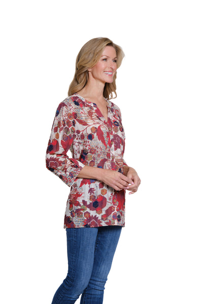 Turn-Up Cuff Printed Woven Shirt - Plus - Multi