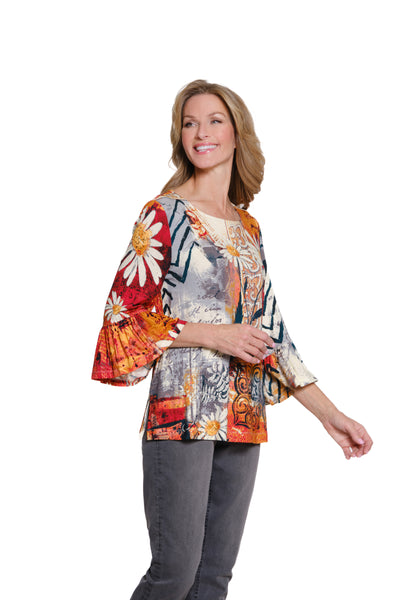 Embellished Bateau Neck Knit Top - Multi