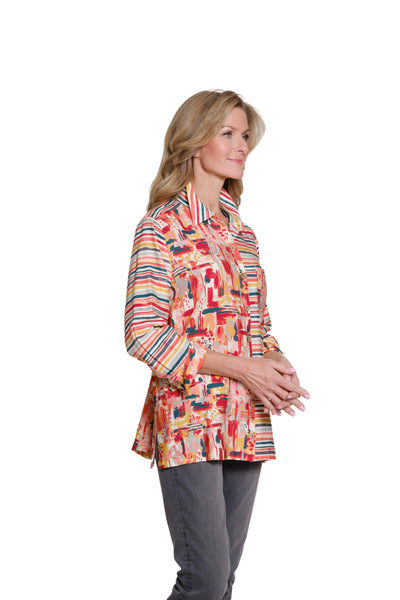 Multi-Print Button-Front Shirt - Multi