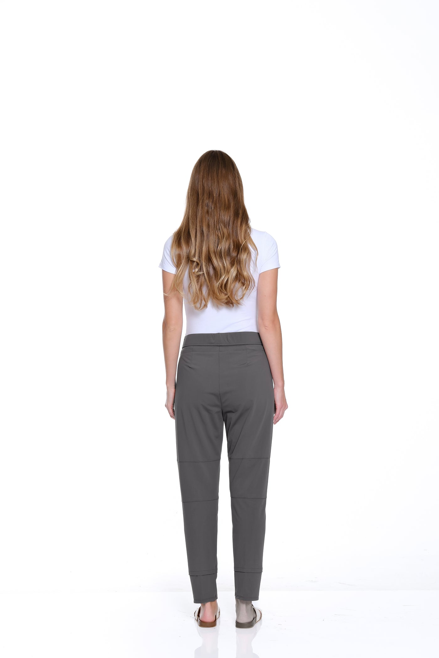 Stretch Knit Jogger Ankle Pant - Grey