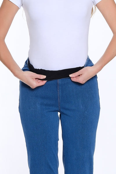 Comfort Cloud Knit Denim Ankle Jean - Medium Indigo