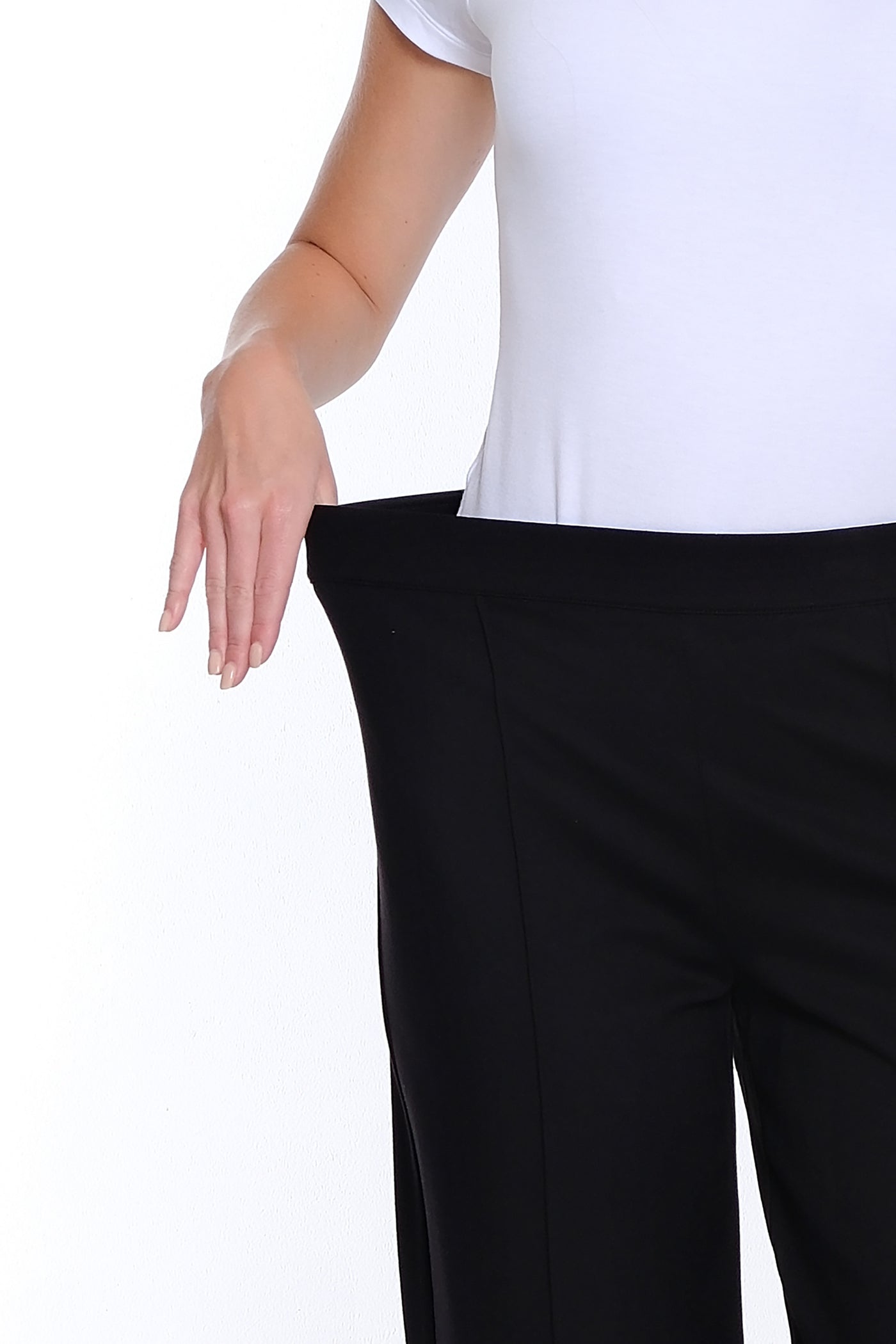Ponte Wide Leg Crop Pant - Black