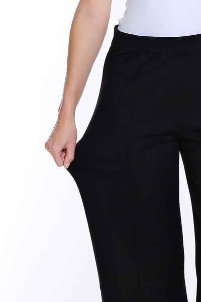 Ponte Wide Leg Crop Pant - Black